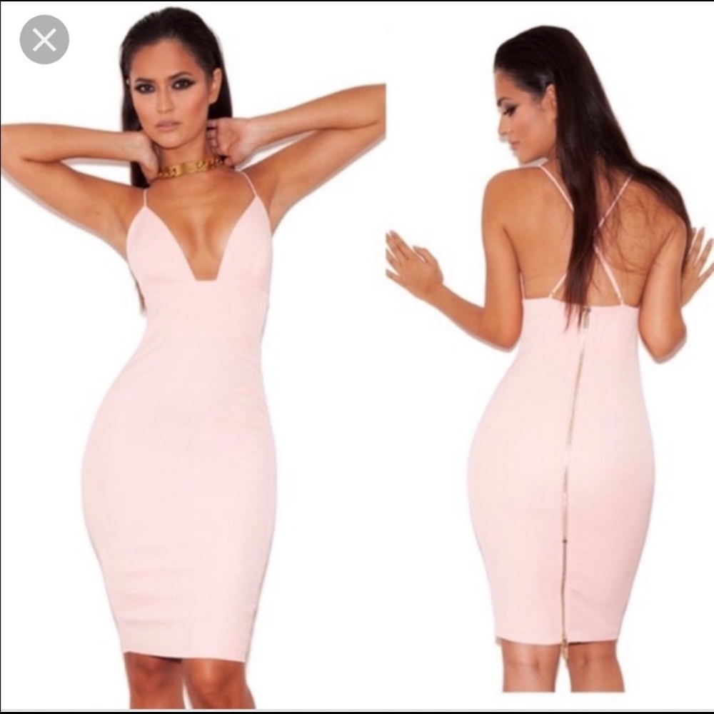 Blush pink house of cb dress